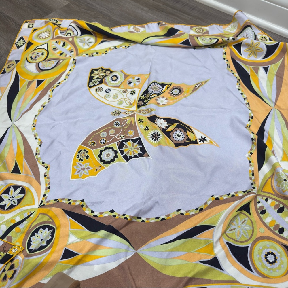 Emilio Pucci Butterfly In Motion Silk Square Scarf - Picture 6 of 8